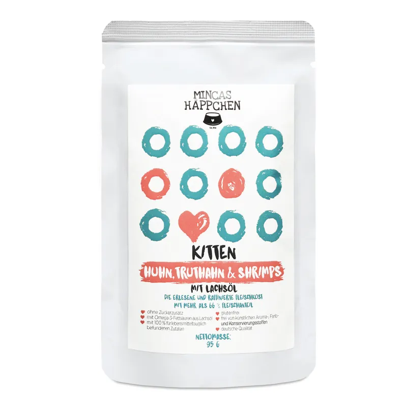 Preiswert MINCAS Kitten Huhn/Truthahn/Ente/Shrimp 95 g